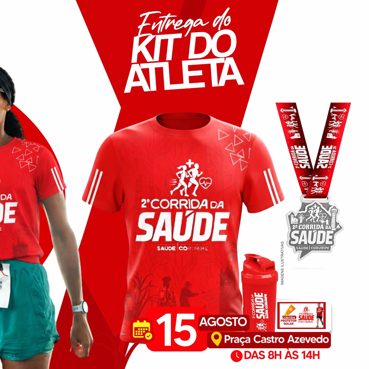 2ª Corrida da Saúde: entrega dos kits marca preparação para evento que já acontece neste domingo (16), em Coruripe